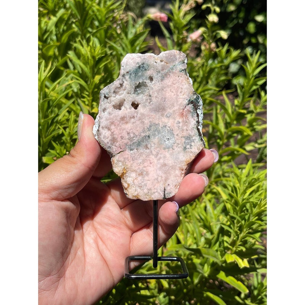 Pink Amethyst on Stand | Druzy Pink Amethyst Slab